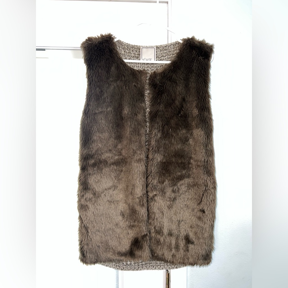 Nüage Faux Fur Vest with Knitted back
